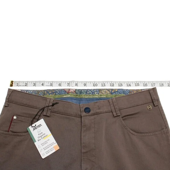 Meyer NWT 5 Pocket Jean Cut Pants Size 50 34 US Diego In Brown Cotton Blend